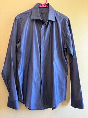 Zara Man Indigo Blue Long Sleeve Dress Shirt L Business Casual Professional